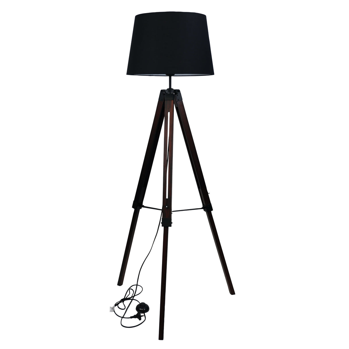 Trevi Tripod Floor Lamp with Shade, Black