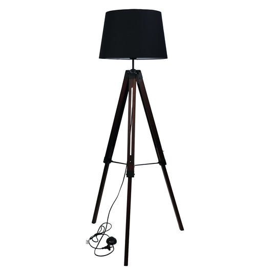Trevi Tripod Floor Lamp with Shade, Black