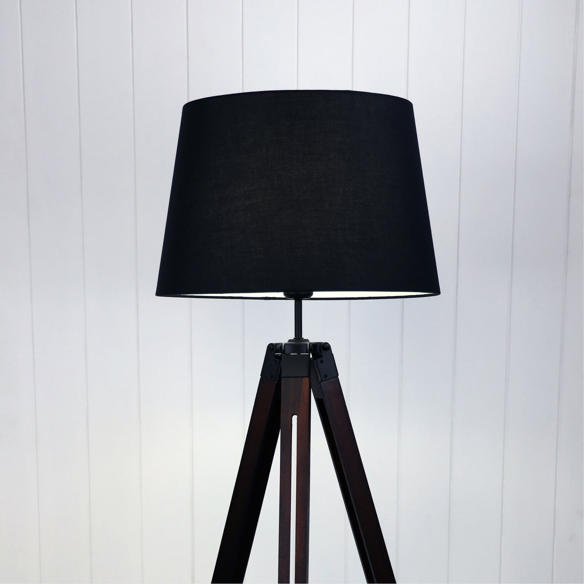 Trevi tripod floor lamp, switched on