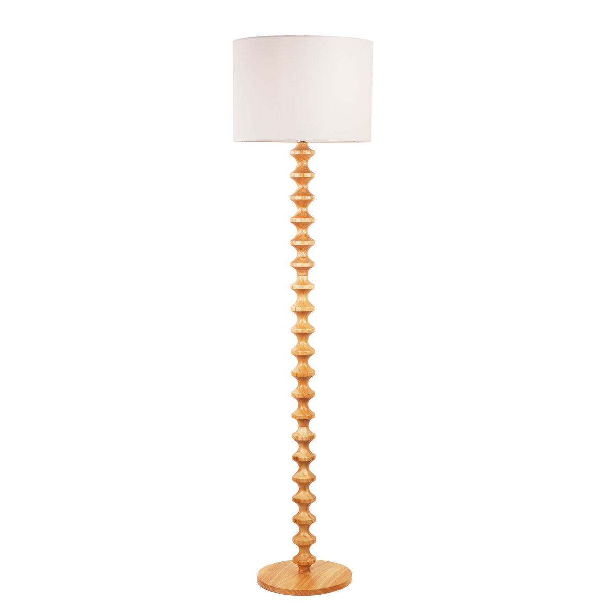 Spindle Floor Lamp, Natural Timber – Norelle Lighting