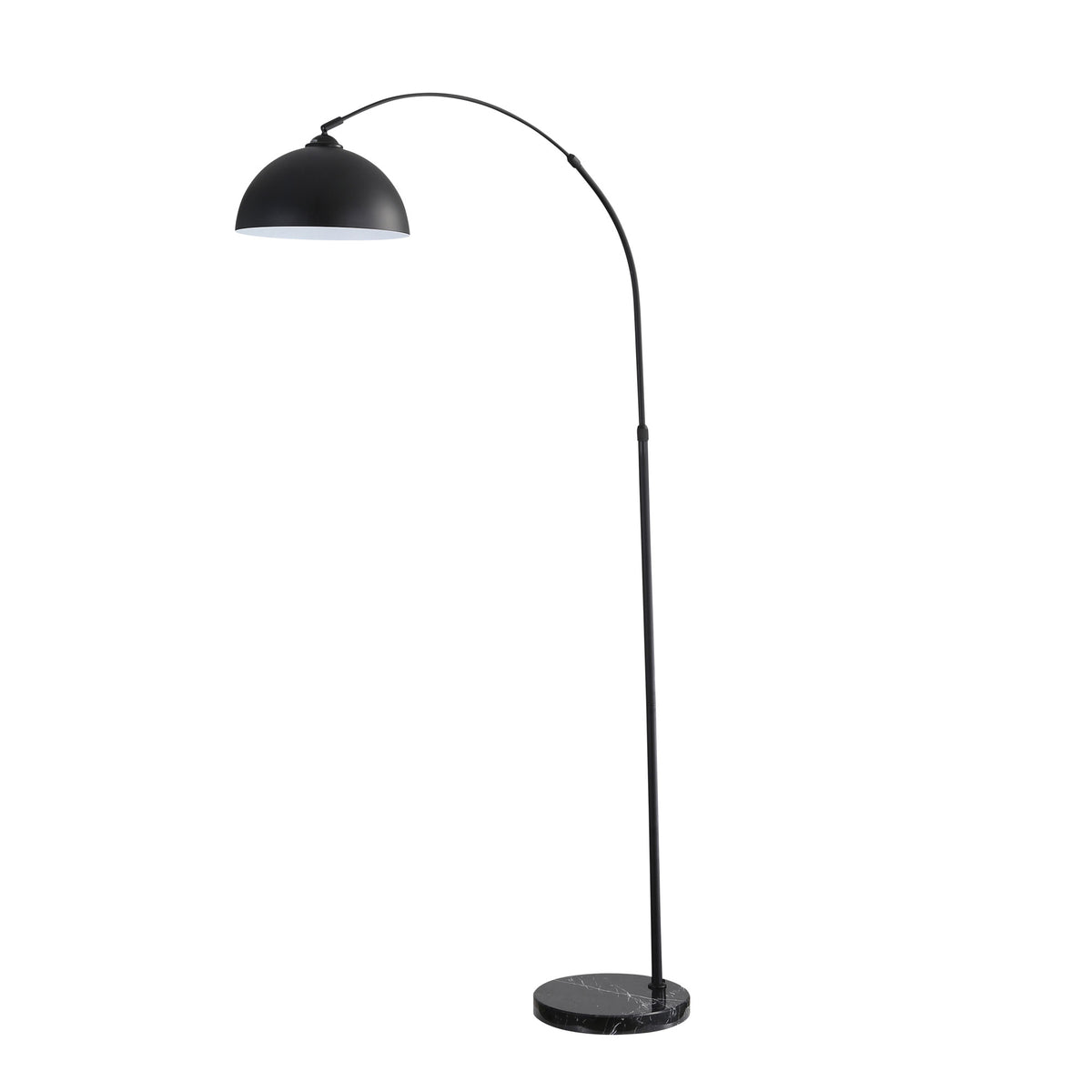 Marmo Arc Floor Lamp with Marble Base, Black