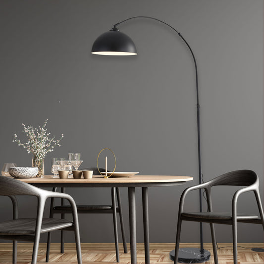 Marmo arc floor lamp in a room setting