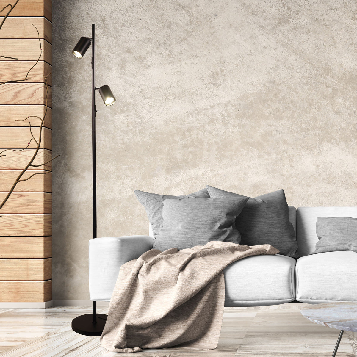 Ponte twin floor lamp in a room setting